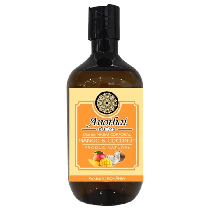 Ulei de Masaj Anothai Natural Premium Mango & Coconut - Hidratant si Relaxant, cu Vitamina E, 300 ml