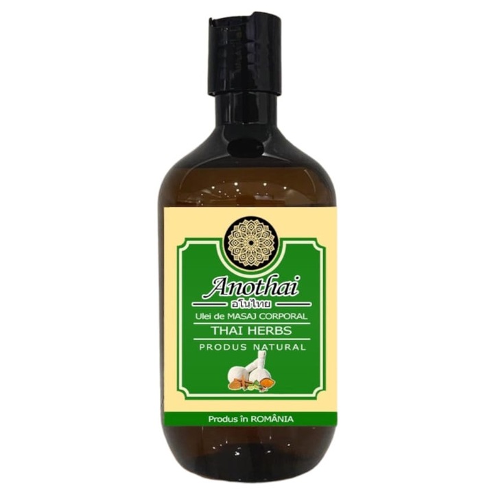 Ulei de Masaj Natural Premium Thai Herbs - Hidratant si Relaxant, cu Vitamina E, 300 ml