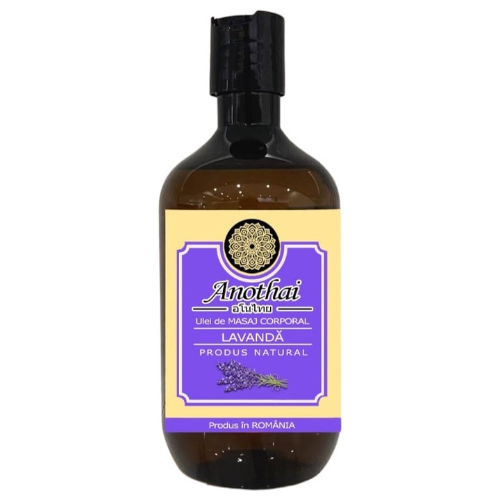 Ulei de Masaj Anothai Natural Premium Lavanda - Hidratant si Relaxant, cu Vitamina E, 300 ml