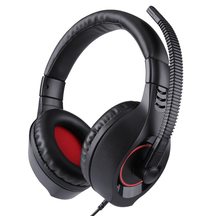 Set 2 Casti Gaming cu Microfon, Compatibile Multi-Platforma, Design Confortabil, Rosu