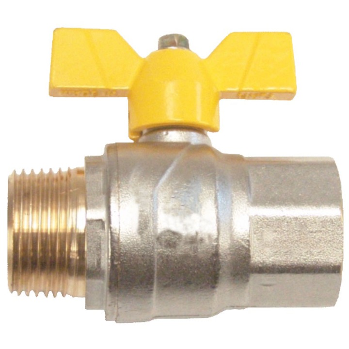 Бронзов кран за газ с ръкохватка, 3/4, Вътрешна + Външна резба