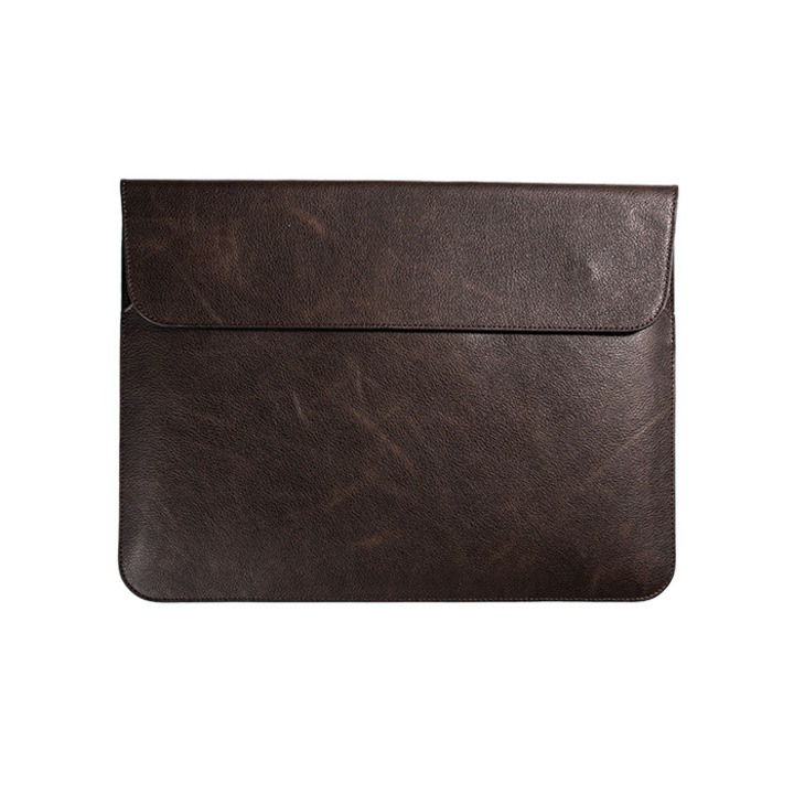 Laptop tok MacBook Air, MacBook PRO 15 hüvelykes, kézzel készített, természetes bőr, sötétbarna