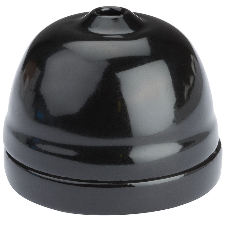 Capac din ceramica retro pentru living, Ledigo, Portelan, Negru