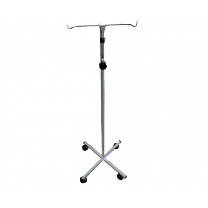 Stativ de perfuzii cu cadru inox si 2 carlige, 4 roti