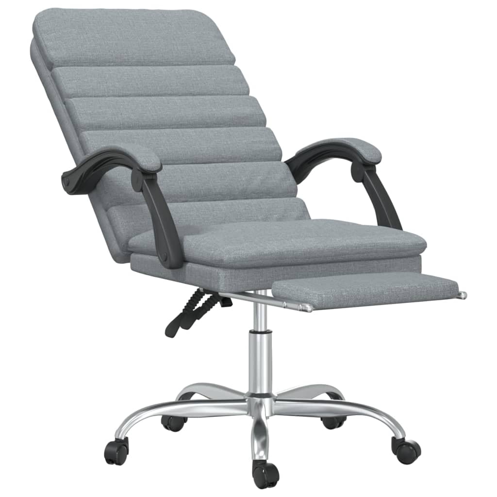 Fotoliu de birou rabatabil cu masaj, gri deschis, textil 349725 - eMAG.ro