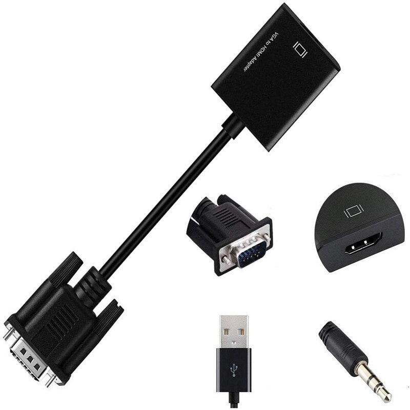 Cablu adaptor VGA la HDMI, Sunmostar, Negru - eMAG.ro