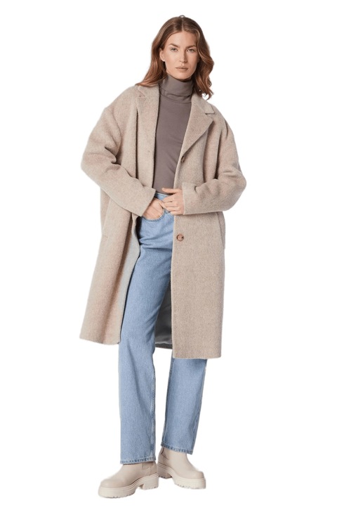 Palton de lana Calvin Klein midi coat SKUK20K204629, Bej