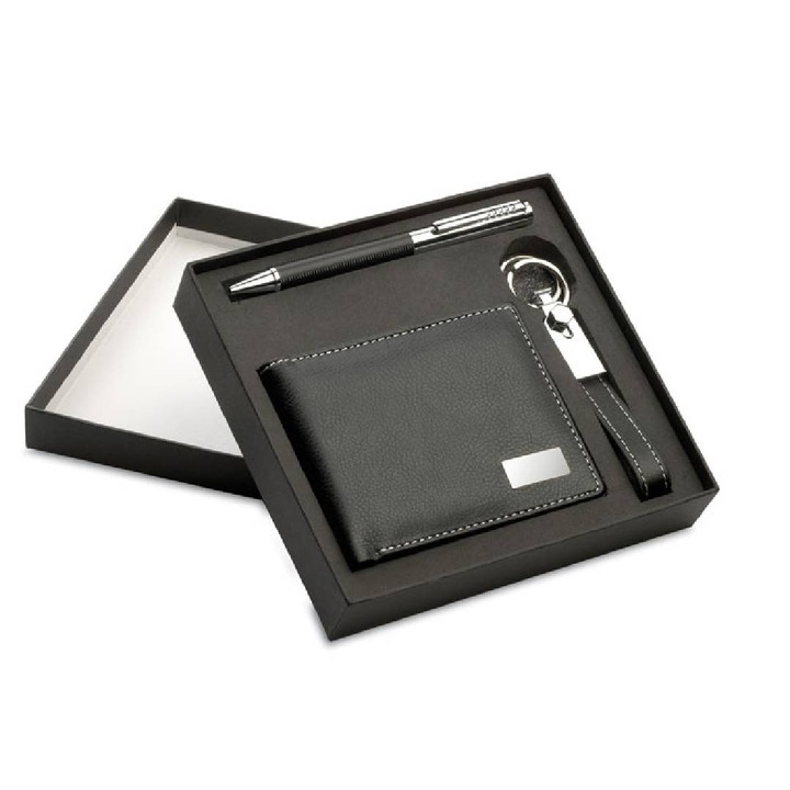 Set 3 accesorii pix, breloc si portofel pentru barbati
