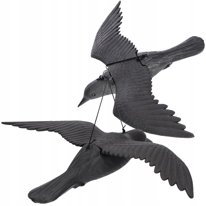 Set 2 respingatori pentru daunatori, Kadax, Model pasari, Negru