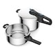 Set de oale sub presiune Tefal Secure Trendy, sistem siguranta in 5 puncte, 2 programe de gatire, inductie, 4+6 L, argintiu