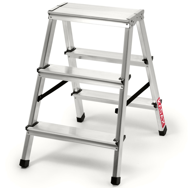 Munkalétra, Kadax, Alumínium, Maximális teherbírás 125 Kg, Ezüst