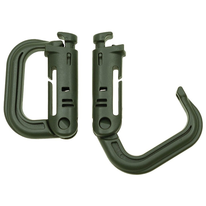 Set 2 bucati Carabina MOLLE 5.5x4x1cm Kaki, OD GREEN MFH 27550B