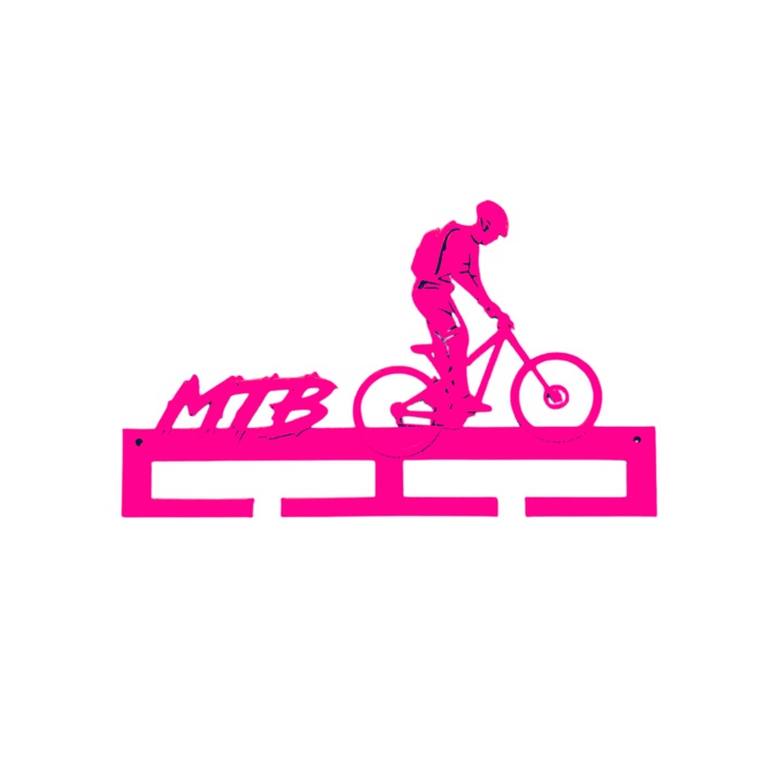 Suport medalii "BIKE ", biker, pasionati de ciclism, trasee biciclistice 12,8 x 25 cm mov deschis