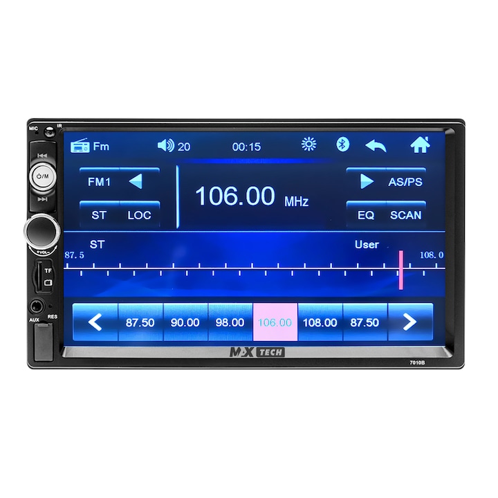 Navigatie MP5 Player Auto MaxTech cu Ecran de 7 inch, Touchscreen, Bluetooth / FM / USB / SD / AUX / Universala, Telecomanda, Neagra