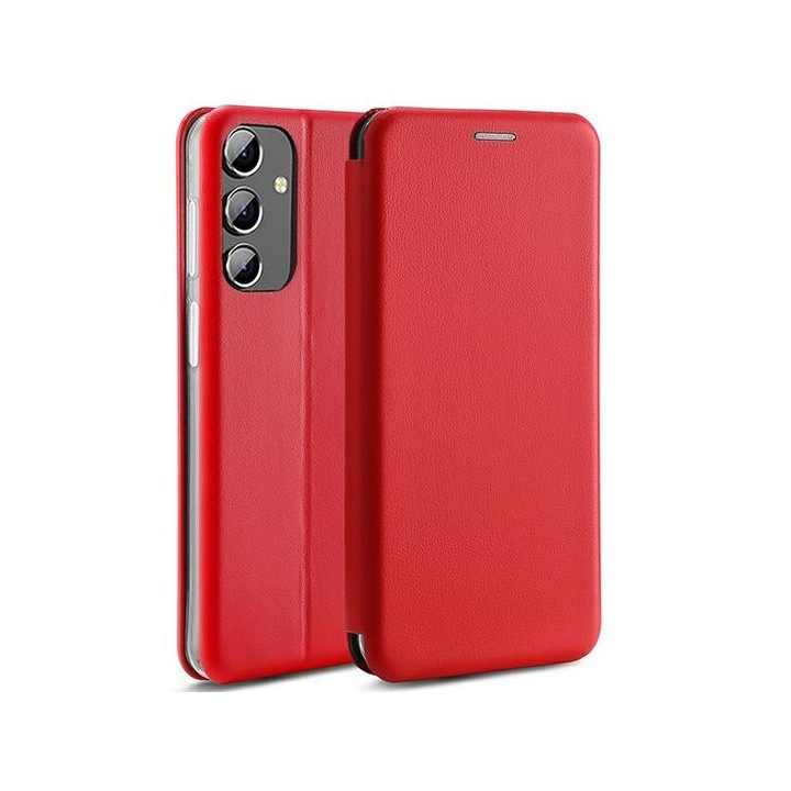 Husa Flip Carte Cu Magnet Lux Upzz Compatibila Cu Samsung Galaxy A14 5G, Piele Ecologica, Red