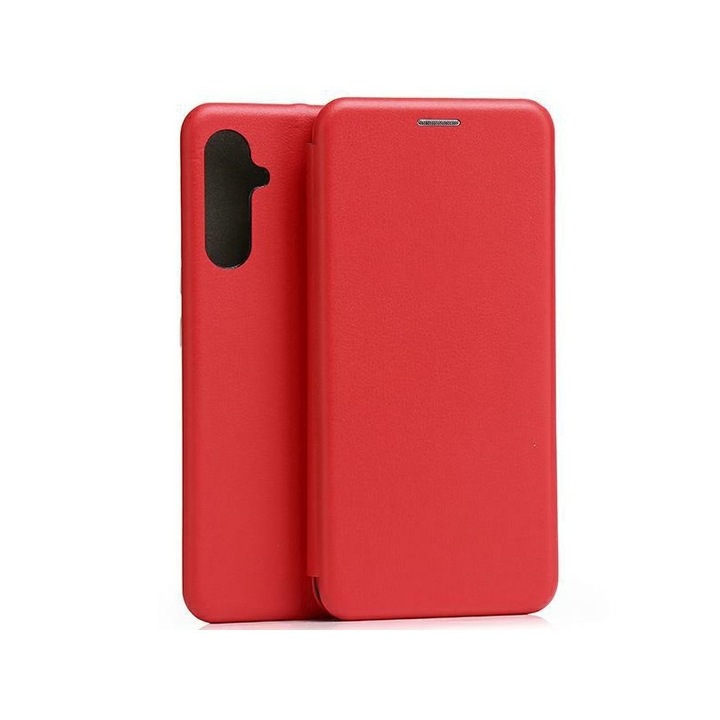 Lux Upzz Book Flip Cover с магнит, съвместим със Samsung Galaxy A34 5G, екологична кожа, червен