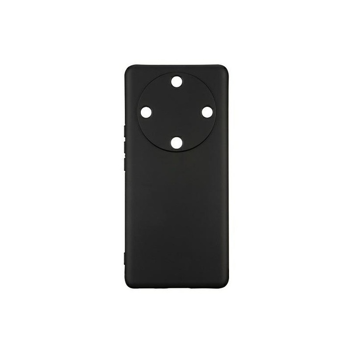Заден калъф Upzz без лого, съвместим с Honor Magic 5 Lite, алкантара отвътре, черен