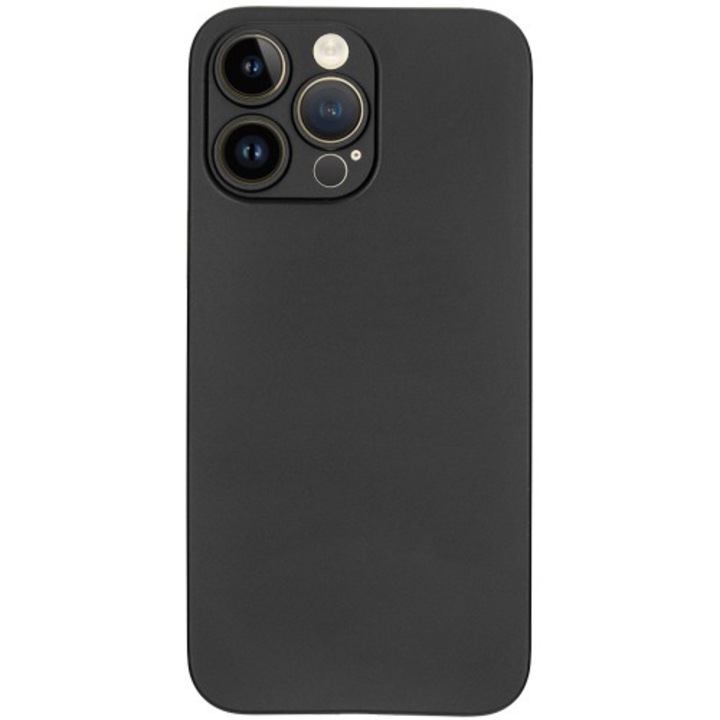 0,3 mm-es SILKASE tok Apple iPhone 15 Pro Max készülékhez, vékony, matt műanyag, fekete színű