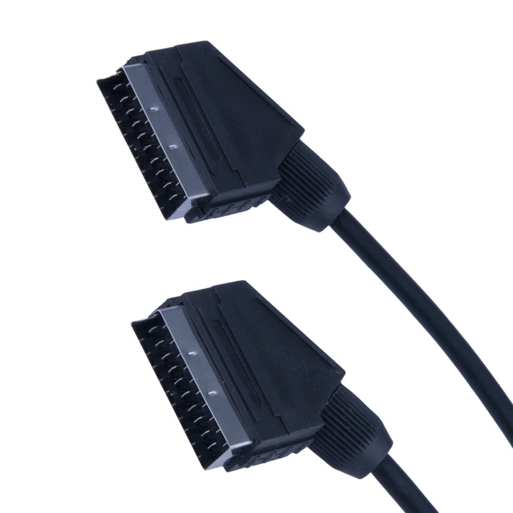 Cablu Scart, Lechpol, 21pini, 1.2m, Negru