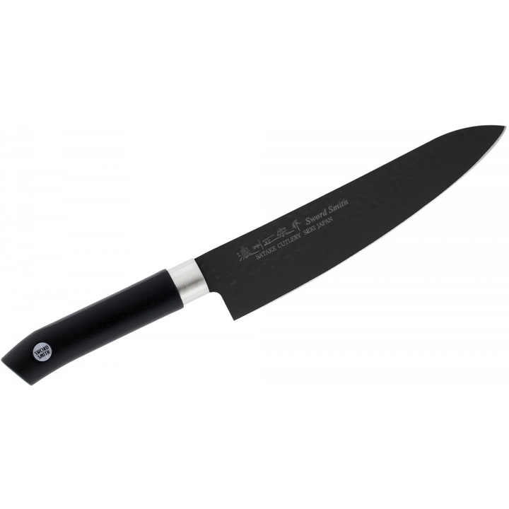 Cutit universal Black Chef, Satake Cutlery, Otel, Negru, 21 cm