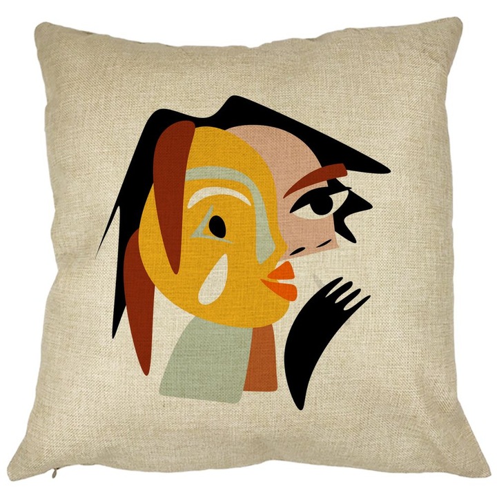 Díszpárna, Picasso stílusú 2,40x40 cm, Levehető huzat, Fújtató