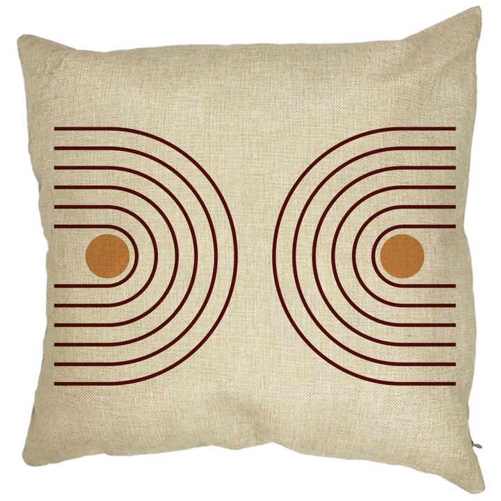 Dekoratív párna, Absztrakt vonalak, 40x40 cm, Levehető huzat, Fújtató