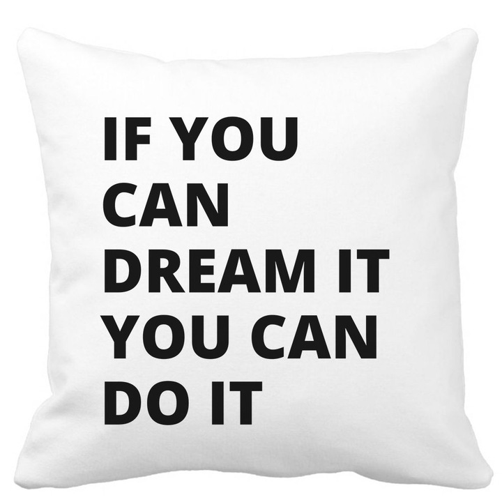 Dekoratív párnahuzat, ha megálmodod Meg tudod csinálni, fehér, matt, 40x40 cm