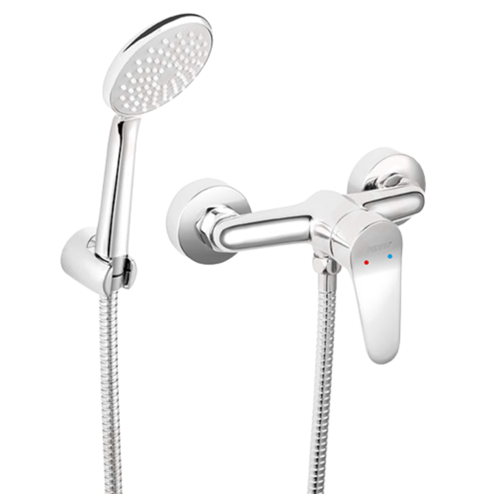 Baterie perete dus, cu set de dus inclus, Ferro Isso