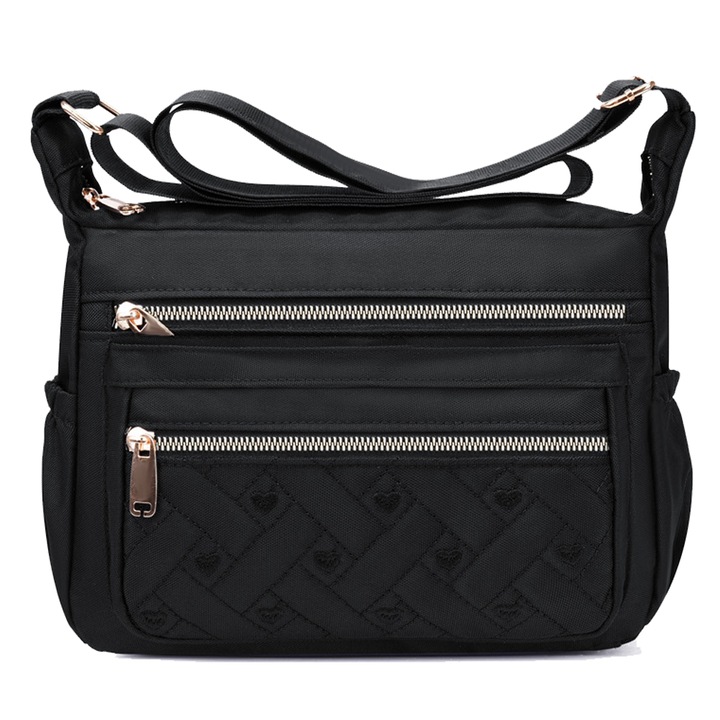 Női táska, JedBesetzt, poliészter, fekete