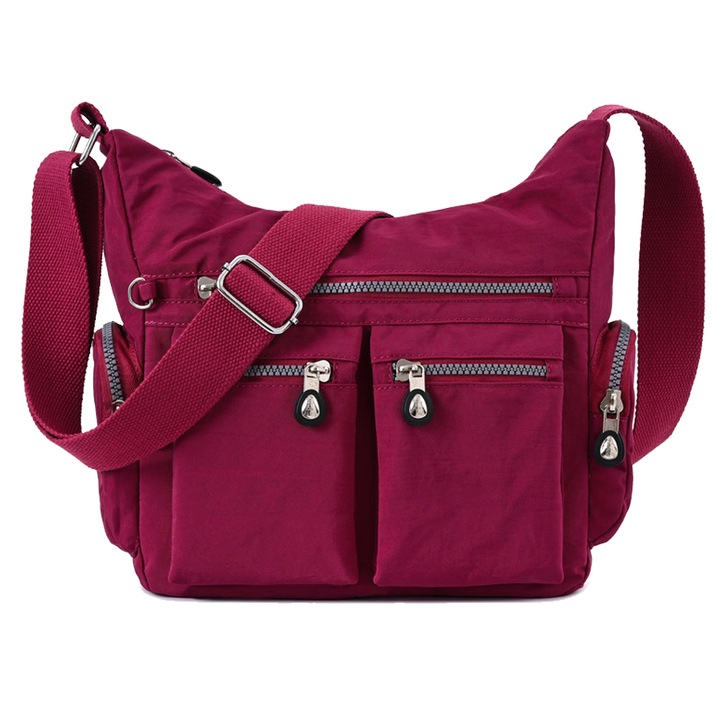 Női táska, JedBsetzt, Nylon, 25 x 24 cm, Piros