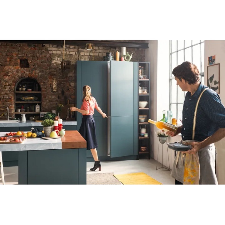 Combina frigorifica incorporabila NEFF 3KI7863DD0, N 70, Clasa D, 177.2x55.8cm, No Frost, Raft Bottle Flex 2 in 1, Eco Air Flow, Soft Close flat hinge, Rafturi reglabile din sticla, LED with Soft Start