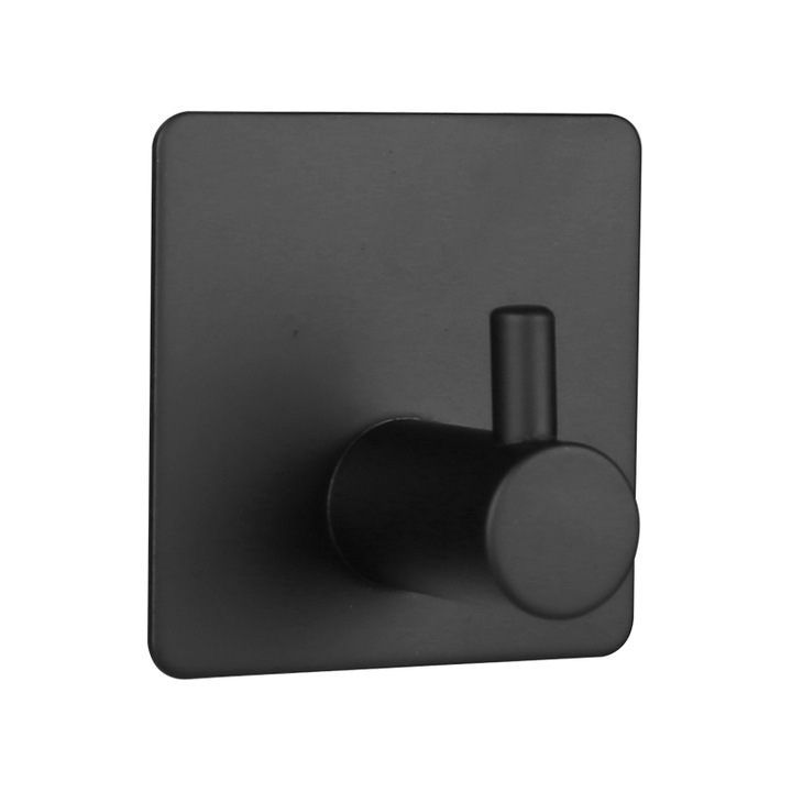 Akasztó, Rozsdamentes acél, Ragasztó, Fekete