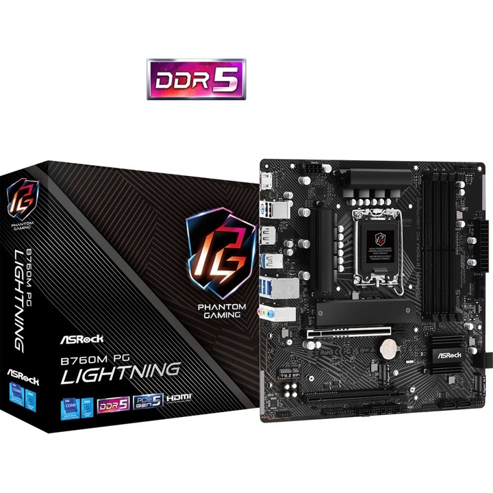 Дънна платка Asrock B760M PG LIGHTNING 90-MXBM20-A0UAYZ EoL
