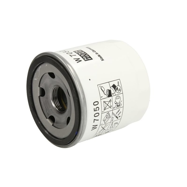 Filtru de ulei MANN FILTRE W7058, compatibil cu CITROEN JUMPER, FIAT DUCATO, FORD MONDEO V, TOURNEO CUSTOM V362, TRANSIT, TRANSIT CUSTOM V362, TRANSIT TOURNEO, TRANSIT V363, LAND ROVER DEFENDER 2.0D/2.2D/2.4D