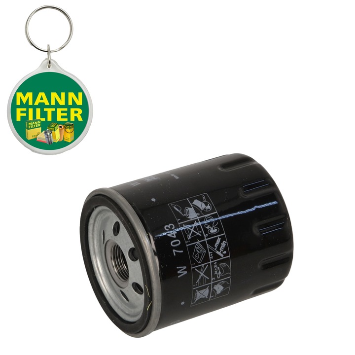 Filtru de ulei MANN FILTRE, compatibil cu FORD C-MAX II, FOCUS III, GALAXY III, GRAND C-MAX, KUGA II, MONDEO V, S-MAX, FORD USA EDGE 2.0D 03.13 si breloc Mann