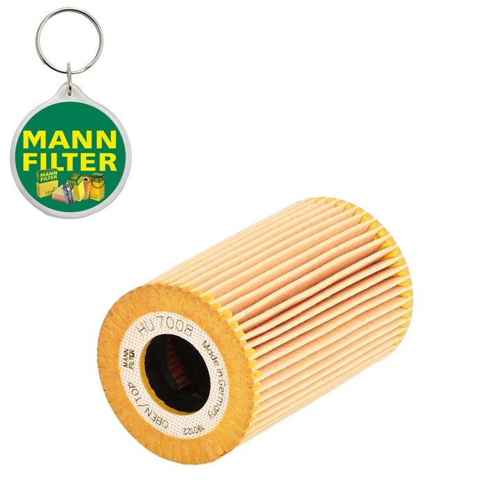 Filtru ulei MANN FILTER, se potriveste AUDI A1, A3, A4 ALLROAD B8, A4 B8, A5, A6 C7, Q3, Q5, TT, SEAT ALHAMBRA, ALTEA, ALTEA XL, EXEO, EXEO ST, IBIZA IV, IBIZA IV SC, IBIZA IV ST, LEON 1.6D/2.0D 05.03- si breloc Mann