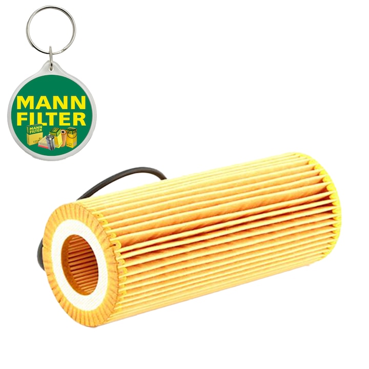 Filtru ulei MANN FILTER HU722X, se potriveste BMW 1 (E87), 3 (E46), 3 (E90), 3 (E91), 3 (E93), 5 (E60), 5 (E61), 7 (E65, E66, E67), X3 (E83) 2.0/2.0D/4.4D 09.01-12.13 si breloc Mann
