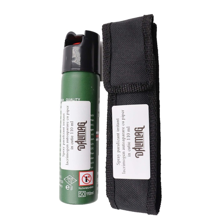 Spray autoaparare lacrimogen, paralizant, iritant cu piper super paralisant 110 ml, husa, Dalimag