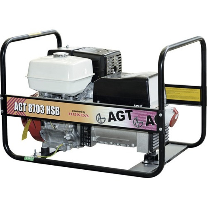 Generator De Curent Cu Benzina Agt 8703 Hsb 4000w/230v & 6400w/400v, Motor Honda 389cm³