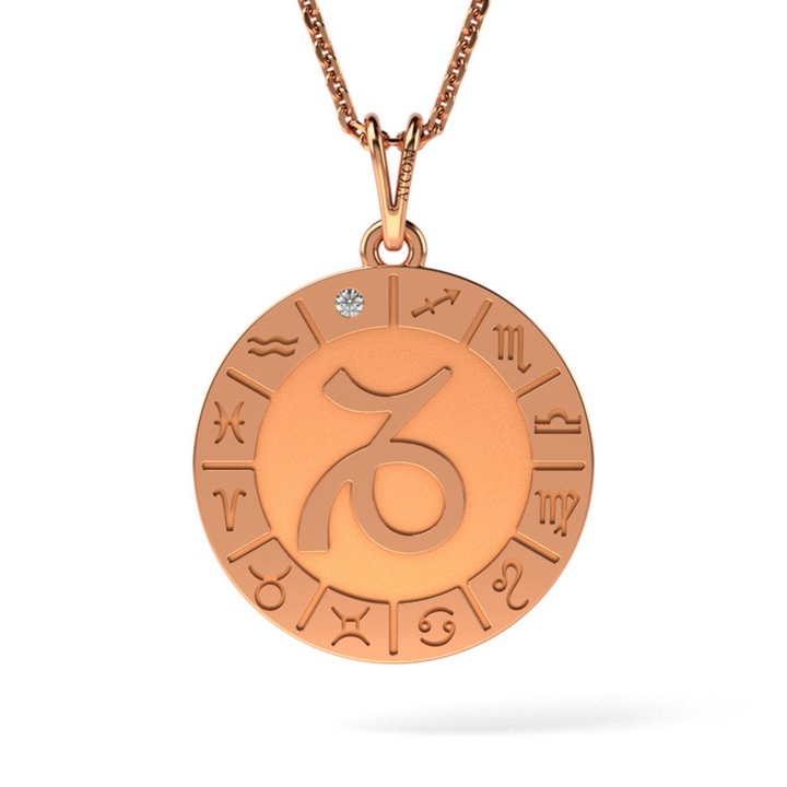 Висулка от розово злато Capricornus