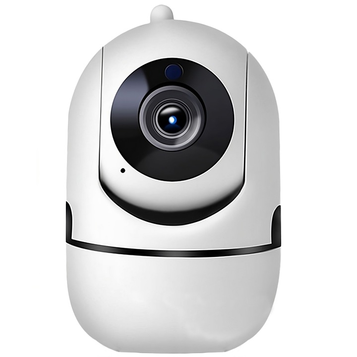 Retoo Babafigyelő bébiőr, WiFi audio és video megfigyelő kamerával, Full HD, éjjellátó, mozgásérzékelővel, távoli babafigyelés az alkalmazáson keresztül, fehér