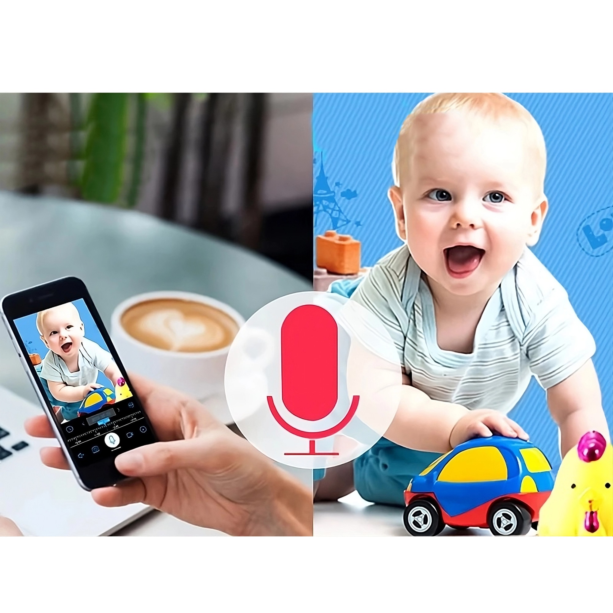Baby monitor cu camera de supraveghere audio si video WiFi, Full HD