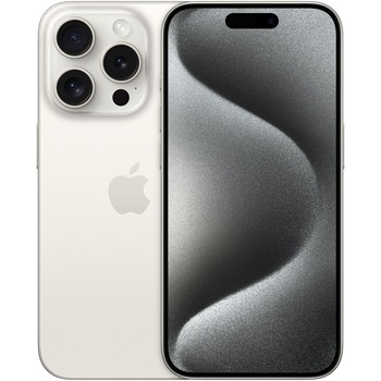 Telefon mobil Apple iPhone 15 Pro, 1TB, 5G, White Titanium Telefon mobil Apple iPhone 15 Pro, 1TB, 5G, White Titanium
