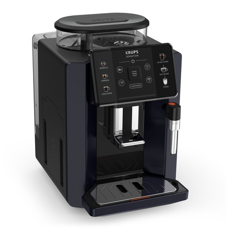 Espressor automat KRUPS Sensation EA910B10, 5 retete,ecran tactil, presiune 15 bari, capacitate rezervor cafea 260g, duza de abur, 1450 W, Sistem Thermoblock Compact, negru & violet