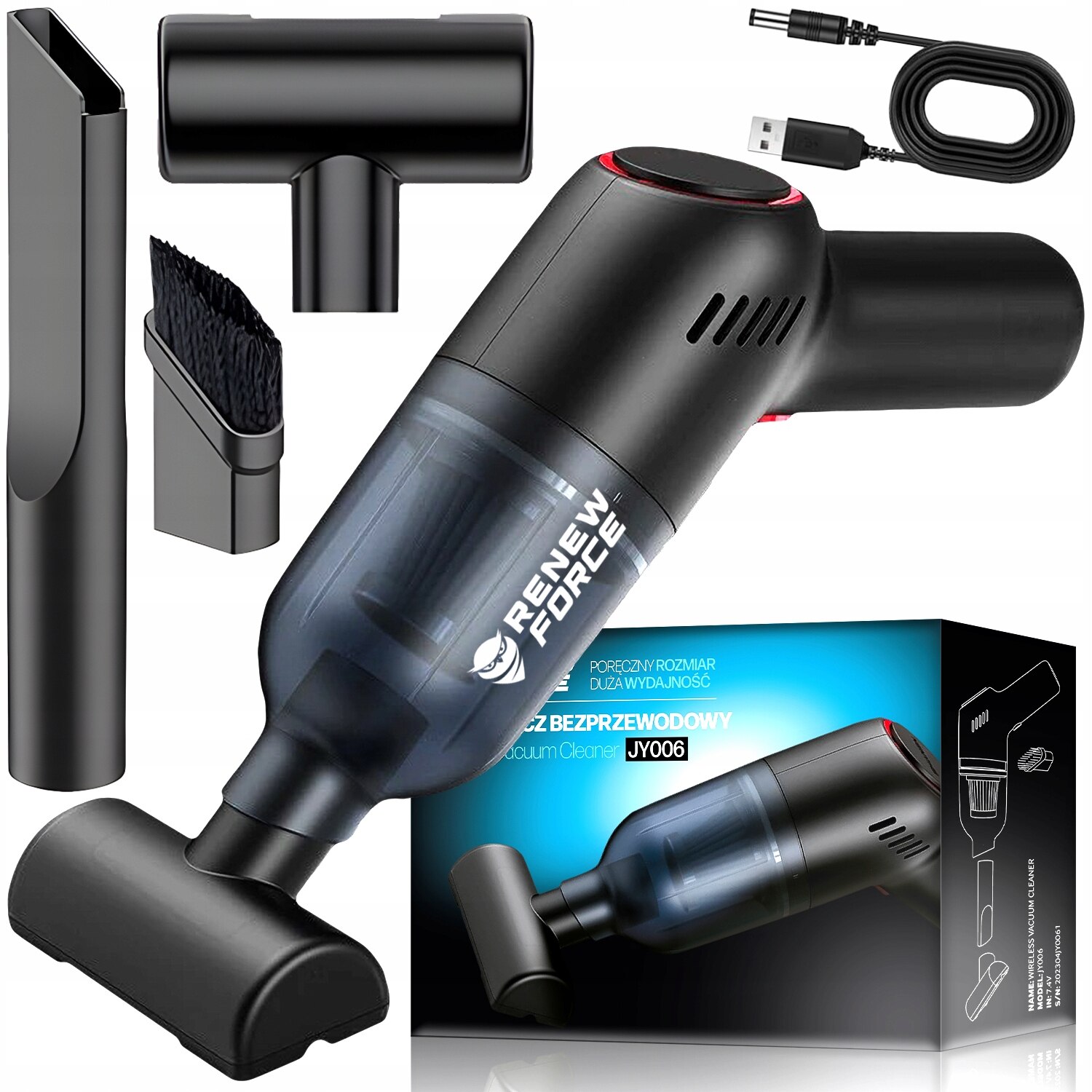 Aspirator auto, umed si uscat, 120 W, 12 V, 5000 Pa, cablu 5m, geanta depozitare, maner ergonomic