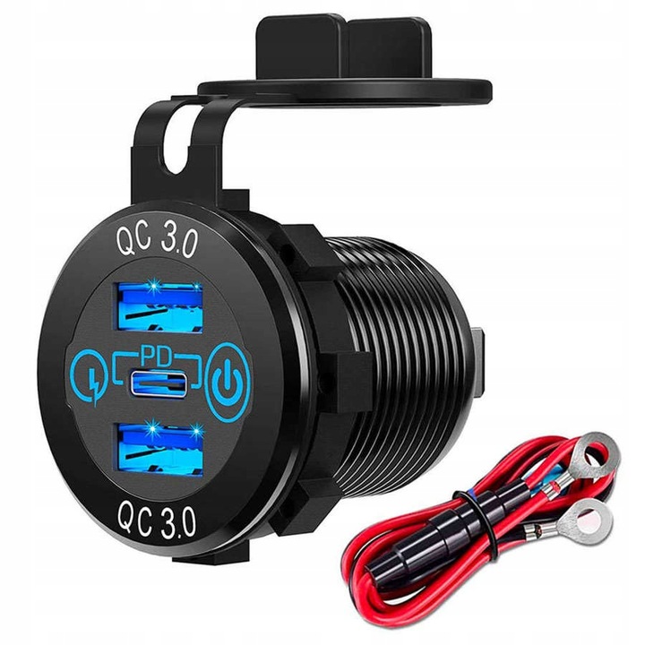 Incarcator telefon, 3MK, 2x USB 3.0, Negru