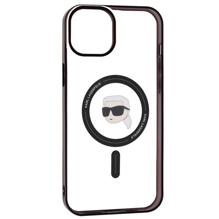 Karl Lagerfeld KLHMP15MHKHNOTK iPhone 15 Plus / 14 Plus 6.7" Átlátszó Keménytok IML Karl's Head Magsafe (KF001764)