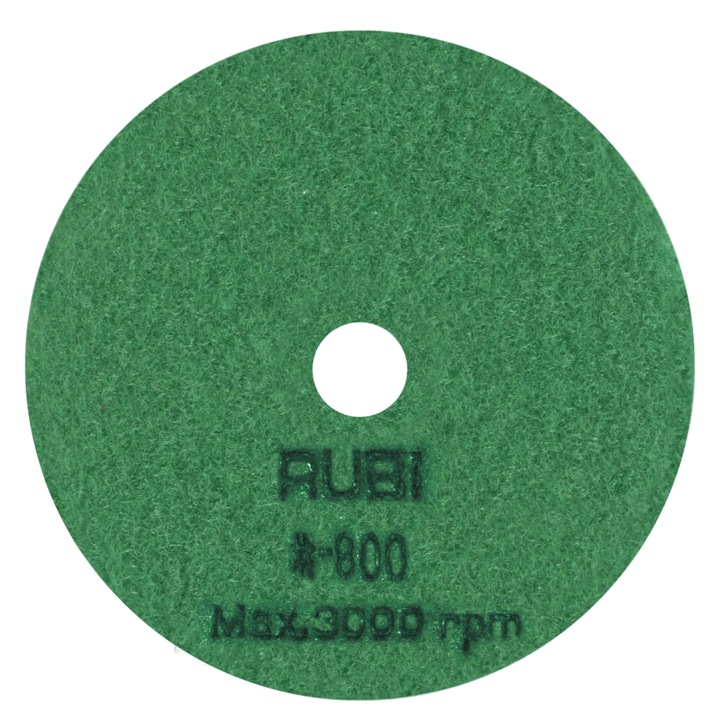 Száraz polírozó korong, Rubi, 800 szemcseméretű, 100 mm, zöld