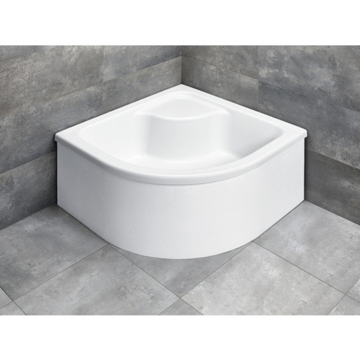 Cadita De Dus Semirotunda Radaway Naxos A 80x80x41 Cm Acril Alb Sba8841-1