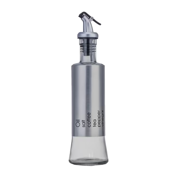 Oliviera de sticla cu dop, 25.5 x 6.5 cm, Gri